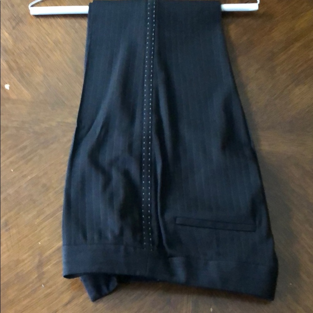 ELIE TAHARI black slack pants, side gray stiches
